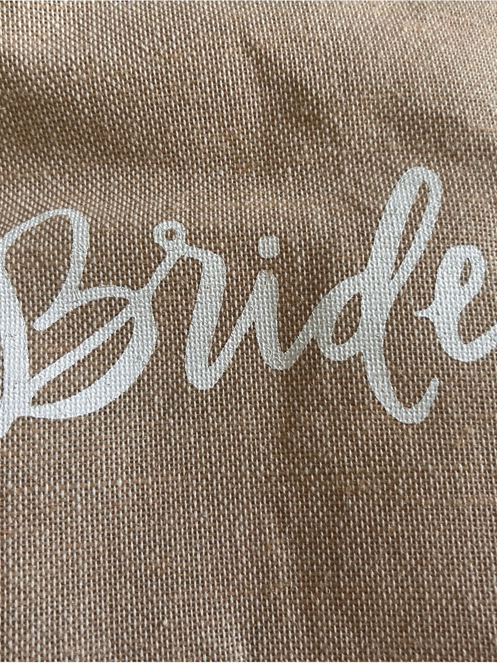 Bride Waterproof Tote Bag in Natural with White Print - Picture 2 of 4